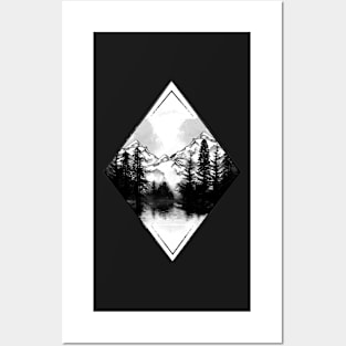 diamond pattern mountain Posters and Art